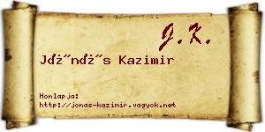 Jónás Kazimir névjegykártya