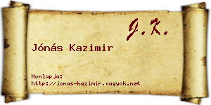 Jónás Kazimir névjegykártya